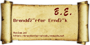 Brendörfer Ernák névjegykártya